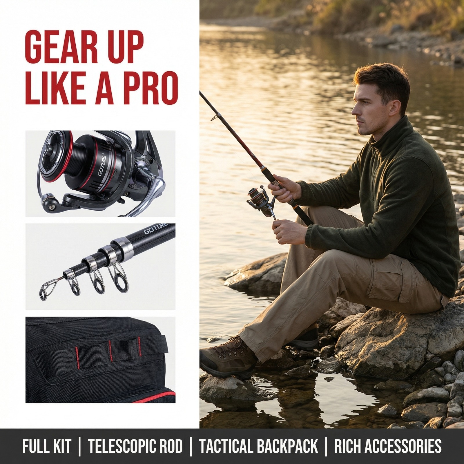 Freshwater Line - Goture Complete Fishing Rod Reel Combo